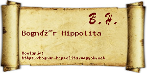 Bognár Hippolita névjegykártya